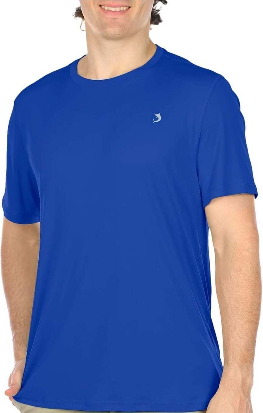 Reel Legends Freeline Men's Solid Short Sleeve Performance T-Shirt Blue XXL